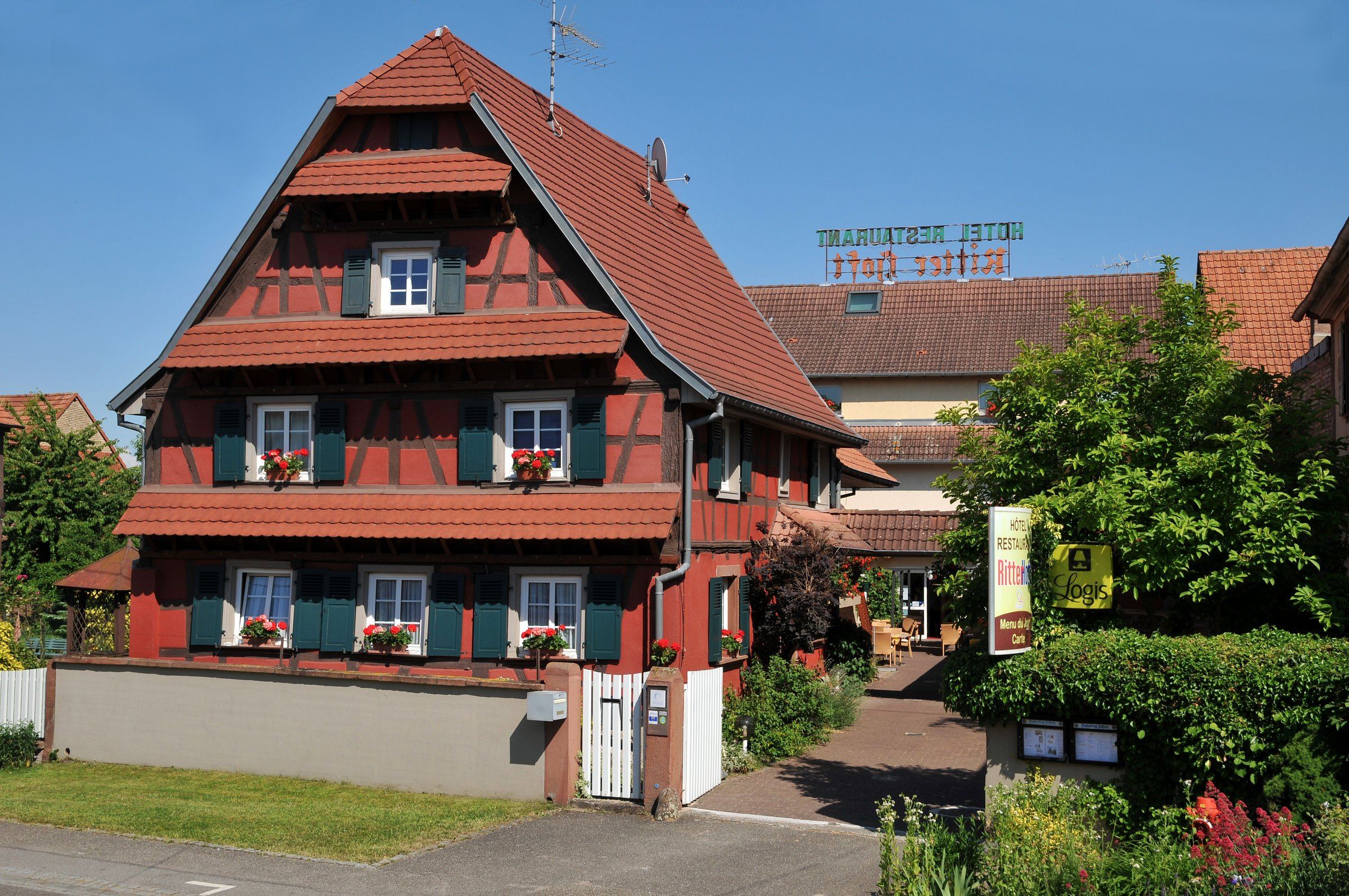 Façade alsacienne à colombages de l’Hôtel Ritter’Hoft